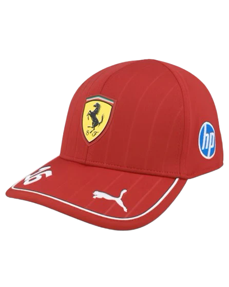 Ferrari Gorra Leclerc ROJO Dark Cherry