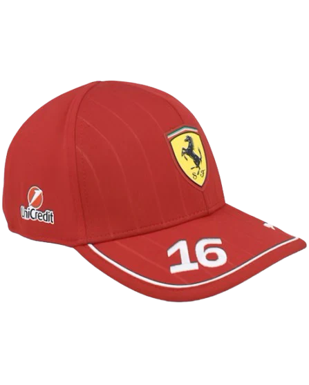 Ferrari Gorra Leclerc ROJO Dark Cherry